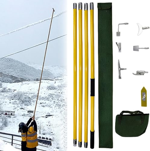 AMUFJJ Raschiaghiaccio Pala per La Rimozione del Ghiaccio, della Neve E Gelo dalle Centrali Elettriche/ferrovie, Raschietto per Rimovibile con Asta Isolata/Manico in Gomma