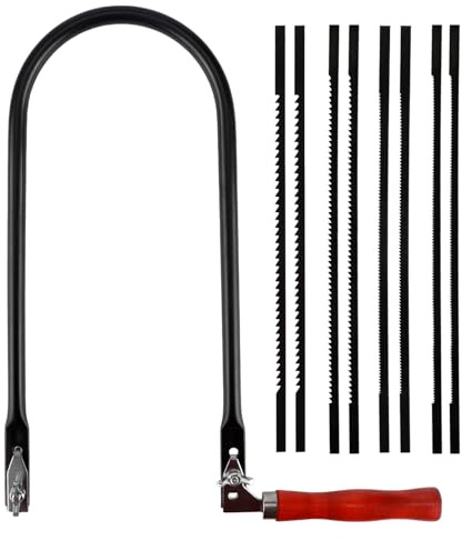 Arco per Sega da Traforo, Set Archetto da Traforo con 8 Lame (4#6#8#10#) per Metallo e Legno Girevole a 360 Gradi Impugnatura
