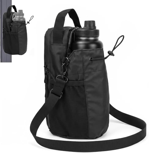 Clyfanesy Magnetic Gym Bag Water Bottle Holder Carrier with Sling, Multi-Purpose Organizer Sling Small Gym Bag Pouch for Men Women, Training Draw String Bag for Outdoor Basketball Bike