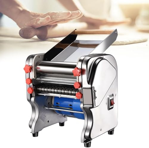 ZengHeBloom Elektrisk pastamaskin, pastautrullningsmaskin av rostfritt stål, 16/18/20 cm, multifunktionell pastapress med 3/9 mm spaghettiskärare för fettuccine, lasagne och daggliatell (FKM160)