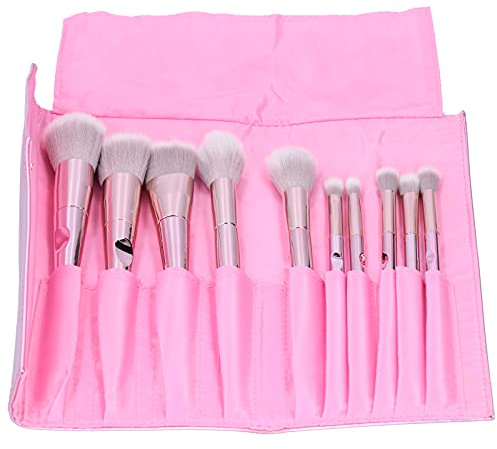 Makeupborstset 10 st rosa guld mjuka borstar för rouge, ögonskugga, ögonskugga, ögonbryn