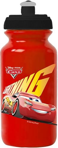 Borraccia rossa per bambini in plastica Disney Cars da 380 ml con chiusura antigoccia e banda antiscivolo