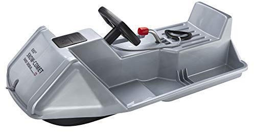 EKO Snow Comet 100 I Schnee Bob für Kinder ab 5 Jahre mit Bremse I breite Auflagefläche für Schneespaß auf fwenig Schnett I Belastbar bis 75 kg (Silber)