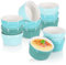 COM-FOUR® 12x Ceramik Ramekins - ovenproof Soufflé Dishes - Creme Brulee Ceramic Bowls - Ramekin Dishes and pate moulds for eg ragout fin - each 200 ml - in different shades of green