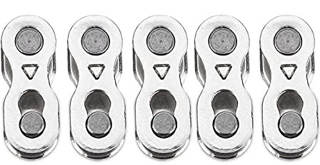 Demeras Eslabones de Cadena de Bicicleta 5 Pares Cadena de liberación rápida de Bicicleta de Alta Resistencia Conector de unión mágica Mater Link para Velocidad 8/9/10(8 Speed)