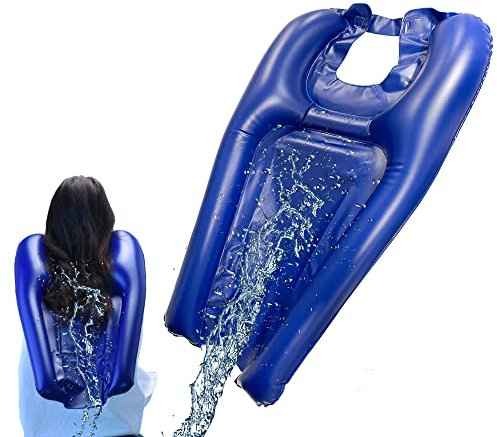 SATIO - Lavatesta portatile per Disabili, Anziani, Poggiatesta per Lavare Capelli Casa, Parrucchieri, Lavatesta per Lavandino, Incinta, Feriti, Blu