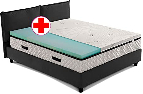 Topper RIGIDO, sovra materasso, correttore ortopedico materasso in BIOGREEN Alto 5 cm, tessuto anallergico sfoderabile, 4 lati in ARGENTO - ORTOPEDIC king size 180x200
