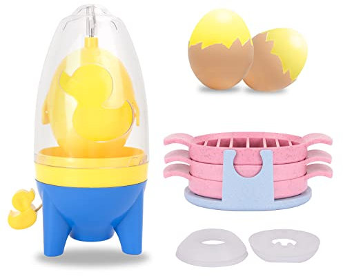 MengQiLe Golden Egg Maker, Eigelb Mischer, Manuelle Eierschüttler Ei-Scrambler Eigelb Eiweiß Mixer zur Herstellung hart gekochter goldener Eier mit Eierschneider Küchenhelfer