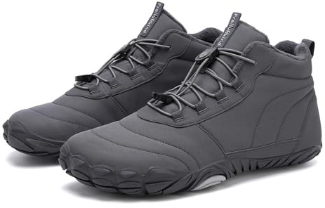 Freiluftkind Kepler Barefoot Shoes idrorepellenti e Foderati (Grigio/Misura 38) – Scarpe Barefoot Unisex per l'inverno – Scarpe Calde Impermeabili