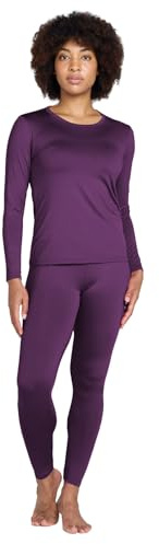LAPASA Completo Termico Donna Fodera in Micropile Calore Base L17 - Abbigliamento Intimo Invernale Maglietta Pantaloni Calzamaglia Tuta Sci Trekking Viola2 S