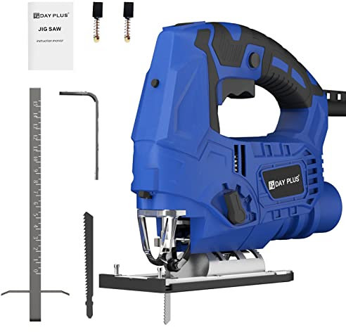 Banas 800W 2800RPM Electric Jigsaw Set with Copper Motor, Laser Guide, 6 Variable Speed, 4-Position Orbital Action, 0°-45° Bevel Cutting, Cutting Capacity: 10cm Wood, 3cm Plastic, 1cm Metal (Jigsaw)