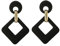 SIXDUTON Ohrringe Creole für Damen, Hypoallergen Groß Rechteck Neon Statement Ohrringe Modeschmuck für Frauen und Mädchen (Schwarz)