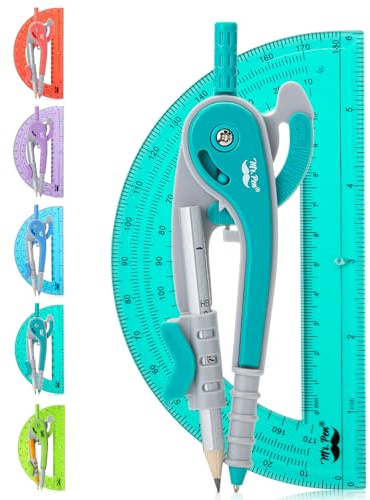 Mr. Pen- Compass and Protractor Set, Math Compass for Geometry and Drawing