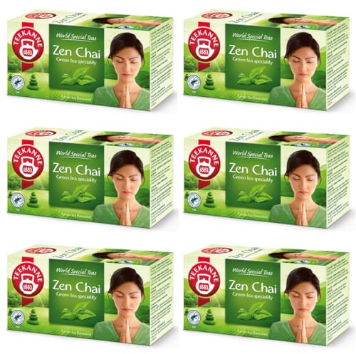 TEEKANNE - Zen-Chai Green Tea - Grüner Tee mit Zitronen&Mango - 6 x 20 (Dekond gift)