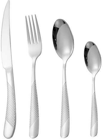 Set di posate in acciaio inossidabile per 4 bistecca a forcella cucchiaio da tavolo 4 pezzi per la casa cucina ristorante set di posate argentate set di argenteria con coltello da cucchiaio e forch
