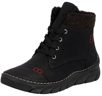 Rieker Donna 55031 Stivali stringati, nero, 39 EU, Nero, 39 EU