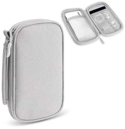 CRITIVE-SHOP Reisen Kabel Organizer Klein Tech Tasche, Tragbares Wasserdichtes Elektronisches Zubehör für Powerbank Telefonkabel Ladegerät Tragetasche, Grau