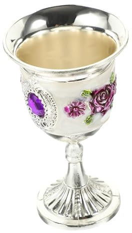 CHICAMPERA Copa De Vino De Aleación De Zinc Con Diseño Inlay Vaso Decorativo Para Fiestas y Celebraciones Copas De De Vintage De Flores Aleatorio