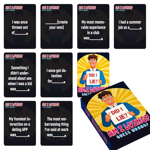 Ahuuen Card Games for Adults - Lie Guessing Games - Interactive Deck for Company Team Building Birthday Parties Women Men Festival Celebrations Family Gatherings
