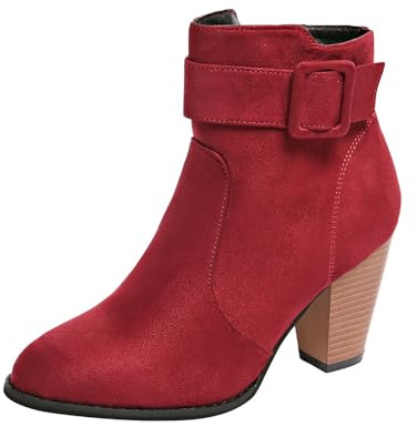 Stivaletti da donna con tacco a blocco, con fibbie, con plateau, invernali, per le mezze stagioni, colore nero, per costume tradizionale Dirndl, larghezza H, per stivali in pelle, foderati, eleganti