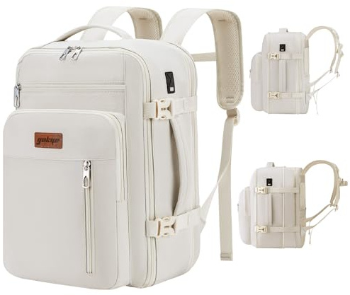YOKGO Ryanair Handgepäck 40x30x20, Erweiterbar 40x30x25 für Eurowings 24-30L Klein Reiserucksack Handgepäck Rucksack mit Laptopfach 15,6, USB Ladeanschluss, Business Travel Backpack für Herren Damen