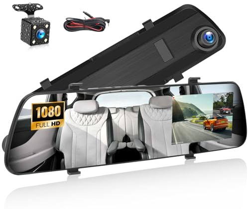 GOHHDL Dashcam con Specchietto Retrovisore 1080P, Telecamera per auto con Schermo da 4 Pollici, Registrazione Video per la sicurezza del veicolo, Visione Notturna, Registrazione in loop