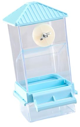 MHADBKH Distributeur de nourriture automatique transparent pour perroquets avec grand rangement et entretien facile