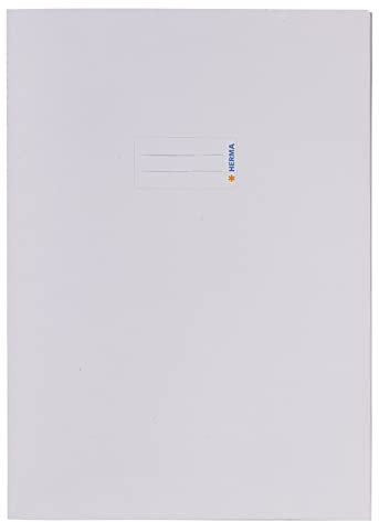 HERMA 7044 Heftumschlag A4 Papier Weiß, Hefthülle mit Beschriftungsfeld aus extrem kräftigen Papier & satten Farben, Heftschoner für Schulhefte, farbig