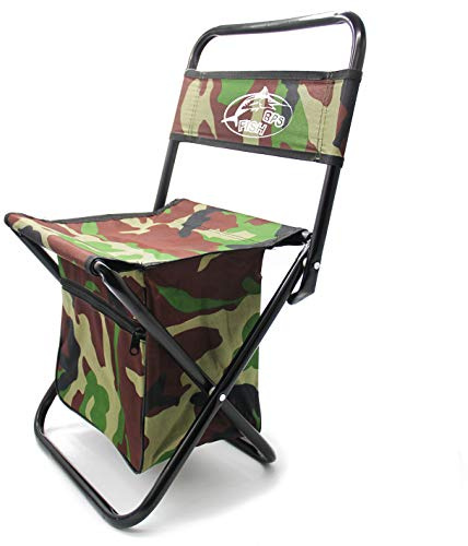 BPS Silla Plegable Taburete Acampa para Pesca Portatil con Bolsillo de Respaldo 29x35x32/55 cm OZL-10052