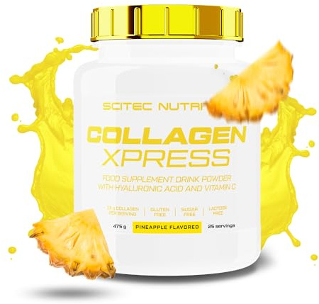 Scitec Nutrition Collagen Xpress - 15g Kollagen pro Dosis - glutenfrei, zuckerfrei, laktosefrei - mit Vitamin C & Hyaluronsäure, 475 g, Ananas