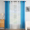 EMEMA Voile Vorhang Zweifarbiger Vorhang mit Ösen Transparente Gardine Ösenschal Fensterschal Lichtdurchlässig für Schlafzimmer 2er Set 140x225cm Dunkelblau