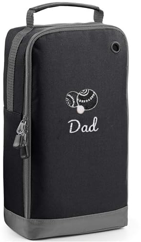 Sac de bowling brodé noir pour grand-père bowling sac à chaussures sac à chaussures sac à chaussures cadeau cadeau bol cadeau cadeau bol de bowling sac noir, Noir , Papa