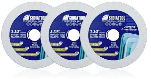 SHDIATOOL Diamant-Glas-Trennscheibe 85mm Sägeblatt, Ultradünne Trennscheibe für Fliese Keramik Porzellan Marmor 85mm(3 von Pack)