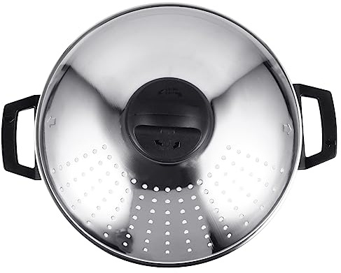 Mikinona Pentola Scolapasta in Acciaio Inossidabile Leggera e Portatile Per Cottura e Scolatura Pasta e Noodles Con Coperchio Sicuro Antisgocciolamento