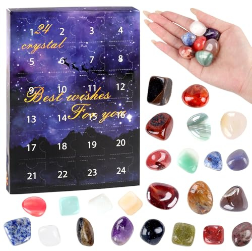 Mineup Adventskalender 2024 kristaller för barn, 24 dagar jul adventskalender nedräkning, adventskalender 2024 barn, jul presenter för pojkar flickor geologi entusiaster