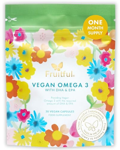 Fruitful Vegan Omega 3 with DHA & EPA – EU Algae Supplement for Fertility Support & Antioxidants – Pregnancy Supplement for Women – Pure Formula – 30 Day Supply