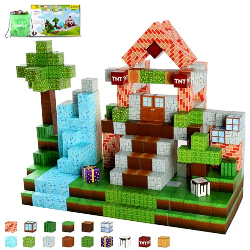 Qupite Magnetic Blocks for Toddlers Toys -108Pcs Building Blocks [Upgrade 1inch/2.5cm] Magnetic CubesToys Set,STEM Montessori Stacking Toy for 3 4 5 6 7 8 9 10 Boys & Girls Birthday Gifts