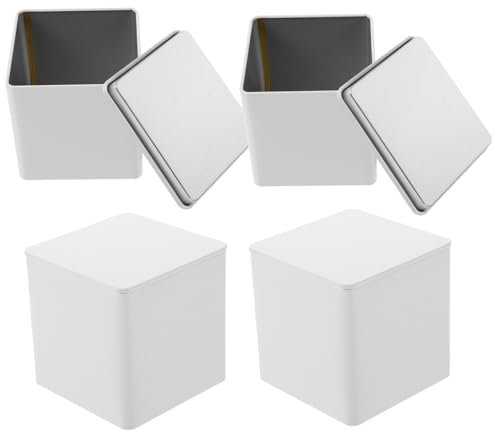 Mobestech 4piezas Botes De Hojalata Para Té y Azúcar Cajas De Para Galletas y Almacenamiento Té