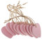 Pink Wooden Love Hearts (10 Pack) with String – Durable & Lightweight Painted MDF Wood Heart Shapes (4cm x 4cm) with a Pre-Drilled Hole for Hanging - Decorations, Weddings, Anniversaries & Valentines