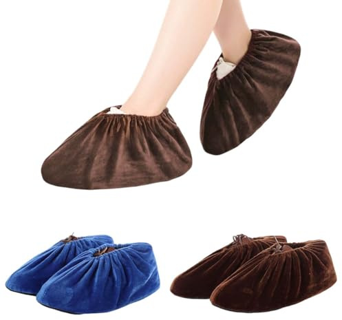 Quesuc 2 Pares Cubrezapatos Antideslizantes Cubiertas Reutilizable Zapatos Con Franela Cubiertas De Zapatos Adecuadas Para Lugares De Trabajo En Interiores Domésticos