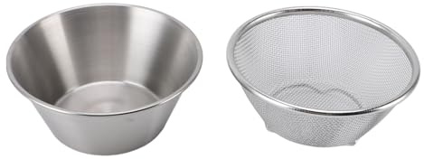 Omabeta Scodella Microporosa in Acciaio Inossidabile per Filtrazione Efficiente, Colino da per Frutta e Pasta di Riso, Acciaio Inossidabile 304, 5,7x2,6, Portatile e Leggero (Argento)