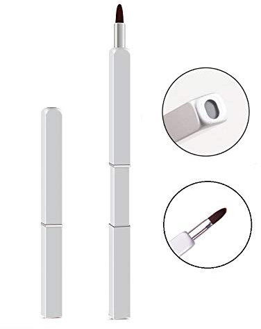 Exquis Pinceau à lèvres professionnel applicateur de rouge à lèvres rétractable, pinceau de maquillage pour femme et fille (argent)