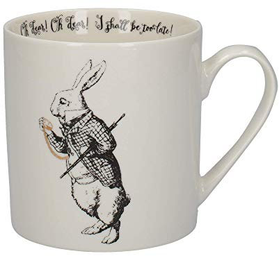 V&A Alice im Wunderland Tasse in Geschenkbox, White Rabbit'', feines Porzellan, weiß, 350 ml
