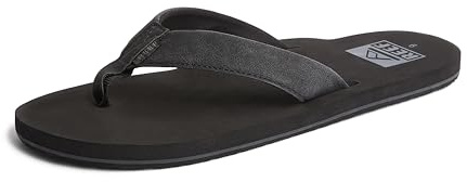 Reef Twinpin Mens Beach Flip Flop, Soft Cushion Footbed, Water Friendly, Black/Black, 8