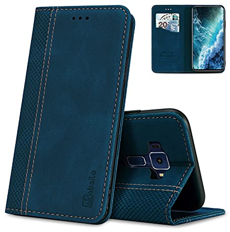 AKABEILA Schutzhülle für Asus Zenfone 8, Premium-Leder-Klapphülle mit Magnetverschluss, Ständer, Kartenfächer, Folio-Handyhülle, stoßfest, Blau