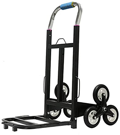 Hand Trucks Folding Portable Hand Trucks, 6-Wheel Stair-Climbing Wheel Trolley, 100kg Large-Capacity Cargo Pull Cart, for Shopping Luggage Transportation