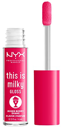 NYX PROFESSIONAL MAKEUP This Is Milky Gloss, Lip Gloss with 12 Hour Hydration, Vegan - Mixed Berry Shake (Raspberry)
