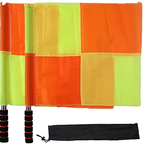 BESPORTBLE 2stücke Schiedsrichterfahnen Aus Edelstahl Für Fußball Volleyball Und Leichtathletik Mit Schweißabsorbierendem Griff Und Strapazierfähigem Material