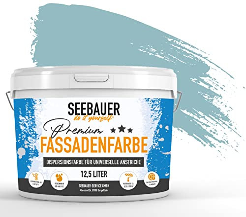 SEEBAUER diy® | Premium-Fassadenfarbe für Außen | Universelle Fassadenfarbe Türkis | Gute Deckkraft und Farbintensität | Verschiedene Trendfarben (300 ml, No. 781 Tourqoise Dream)