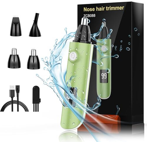 ETENTOUS LED Nasenhaartrimmer 3 in 1 Ohrhaarschneider augenbrauen trimmer Wiederaufladbar mit Doppelschneideklingen nasentrimmer herren Nasen Haarentferner Bart Trimmer für Männer Frauen